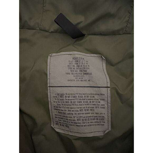 Army Cold Weather Parka – Medium Regular, Camo Gore-Tex - Picture 5 of 7
